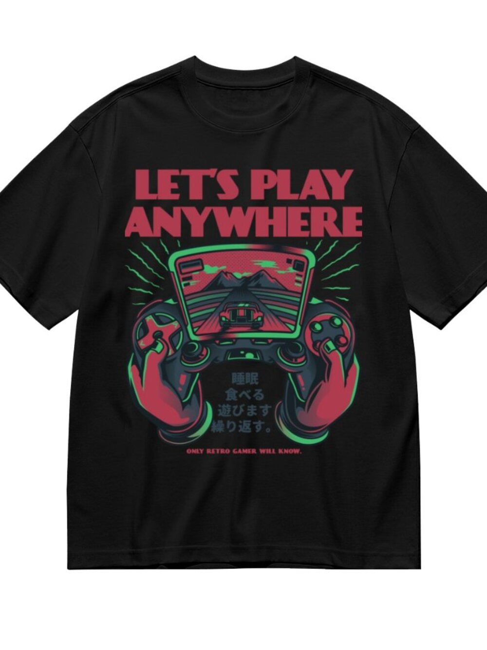 Let's Play Anywhere Graphic Tee - Black - Picture 3 of 5